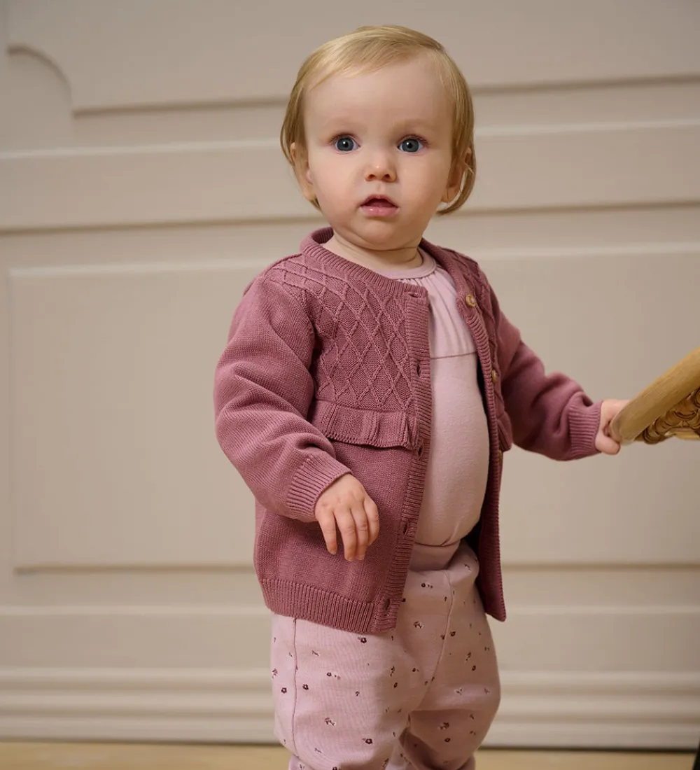 Striktrøjer-Fixoni Cardigan - Strik - Wistful Mauve