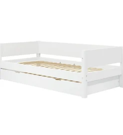 Senge-Flexa Enkeltseng m. Udtræksfunktion - 210x101x66,5 cm - Hvid