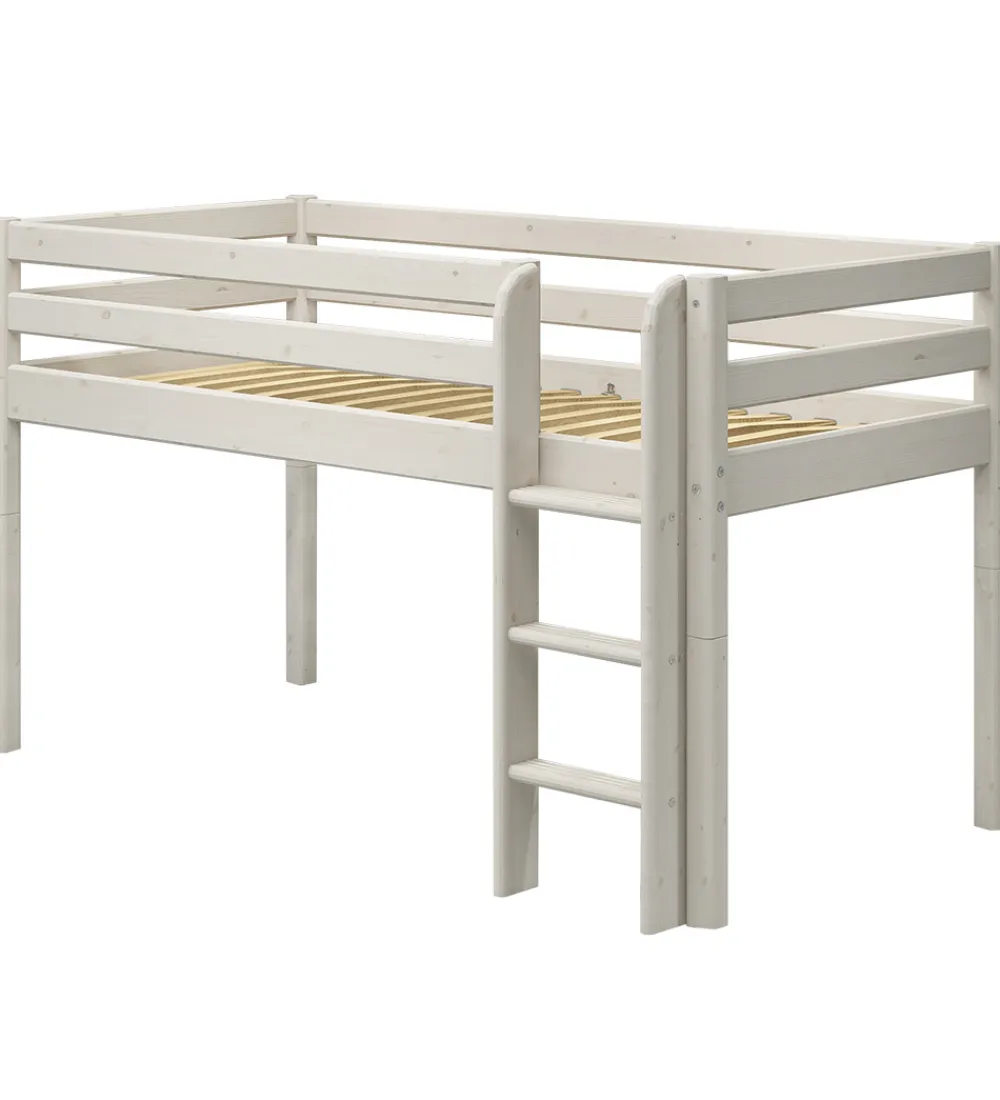 Senge-Flexa Halvhøj Seng m. Lige Stige - Classic - 210x110x120 cm - Hv