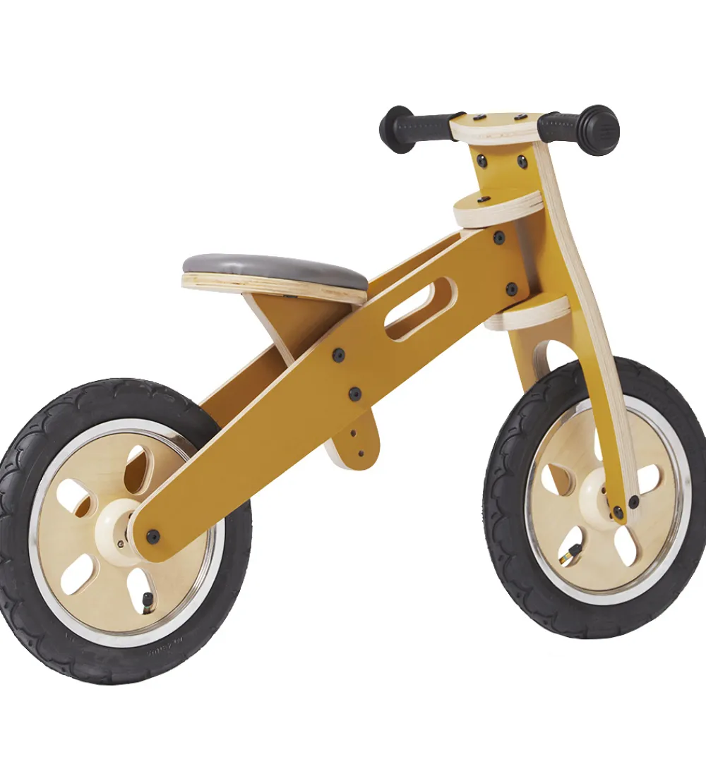 Løbecykler-Flexa Løbecykel - Indendørs - Træ - Play - Mustard/Birch Plywood