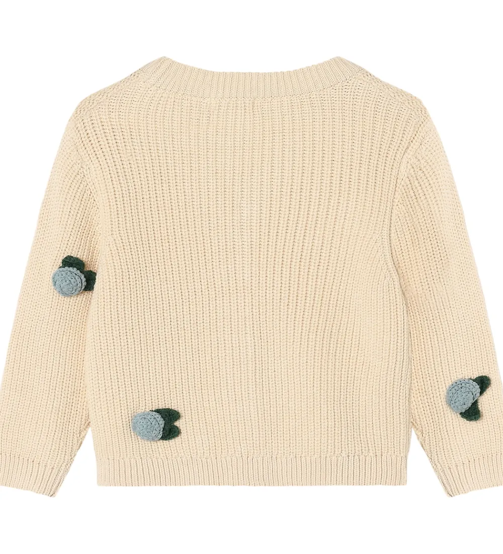 Fliink Striktrøjer*Cardigan - Strik - Cool Flower - Sandshell