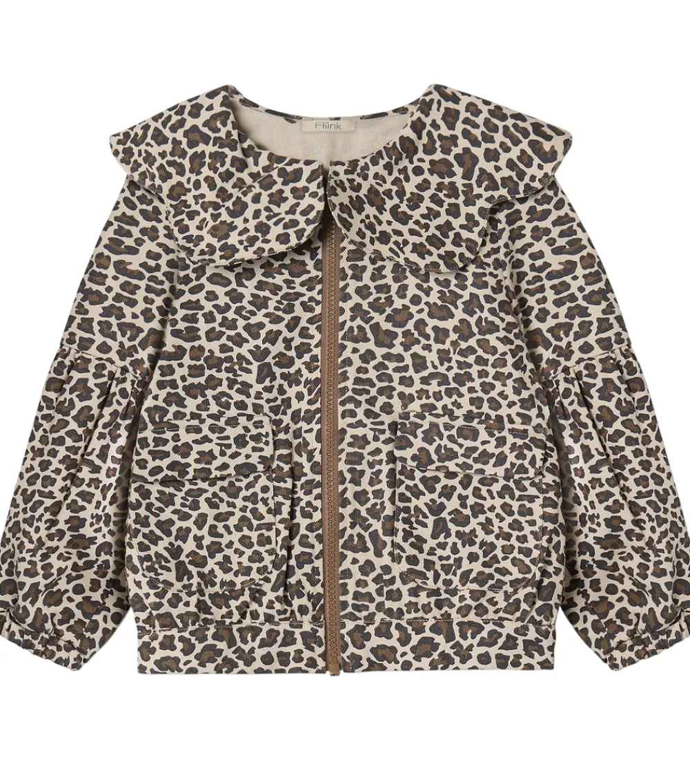 Overgangsjakker-Fliink Denimjakke - Leo - Bomber - Pine Bark AOP