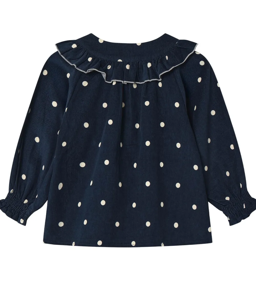 Skjorter-Fliink Skjorte - Fløjl - Dolly - Insignia Blue AOP