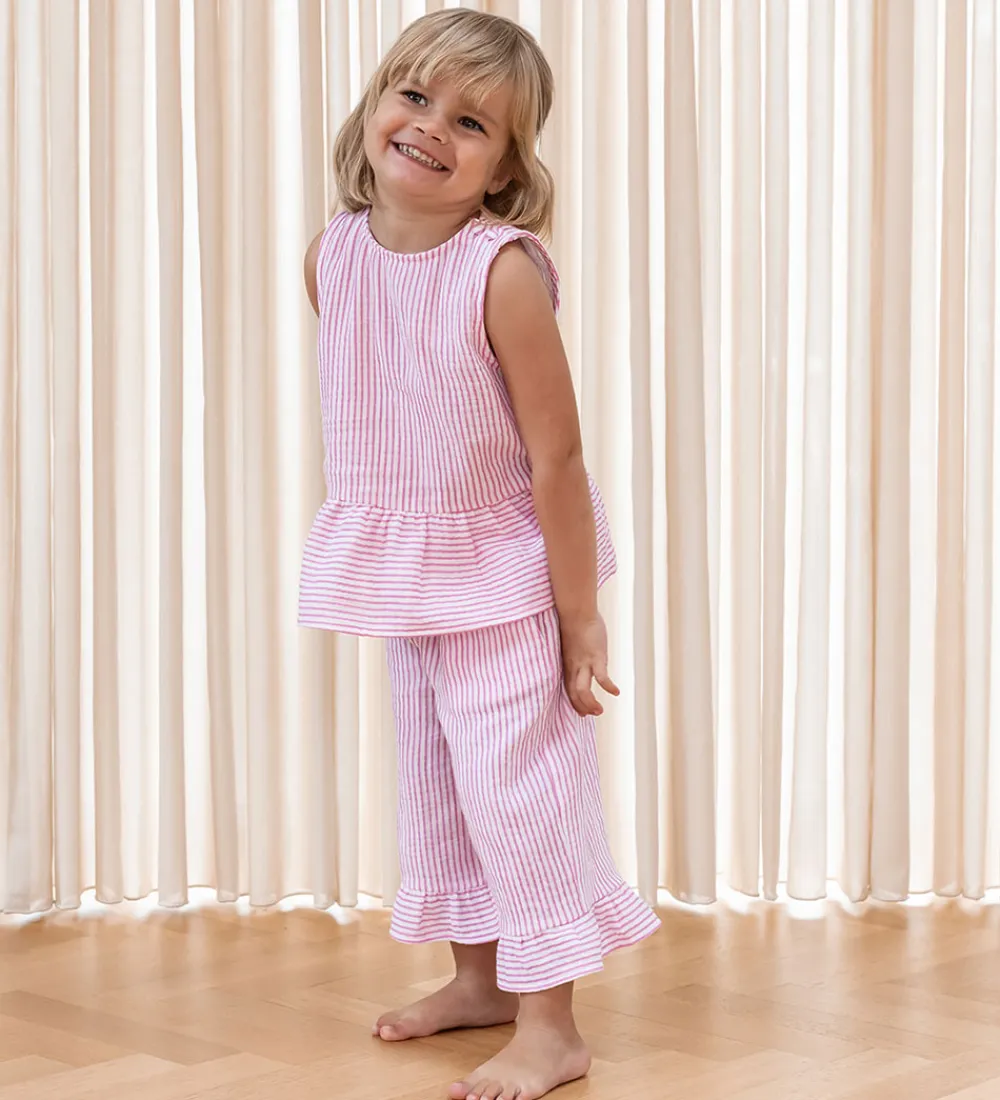 Fliink Toppe*Top - Ciao - Cloud Dancer/Pink Stripe