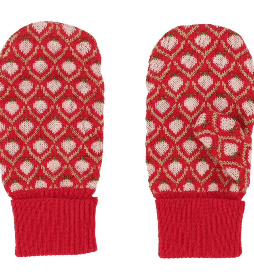 Handsker Og Luffer-Flöss Luffer - Uld - Zuri - Strik - Red Berry
