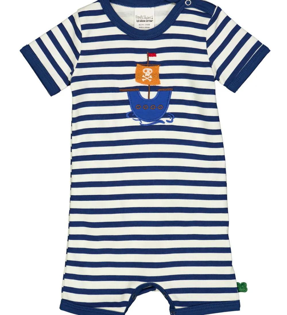 Sommerdragter-Freds World Sommerdragt - Stripe applique - Almond/ Navy