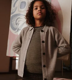 Striktrøjer-FUB Cardigan - Strik - Uld - Oat Melange