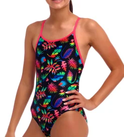 Svømmetøj|Svømning-Funkita Badedragt - Diamond Back - UV50+ - Lost Leaf