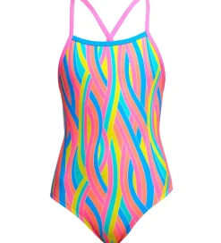 Svømning|Svømning-Funkita Badedragt - Strapped In One - UV50+ - Swirly Straws