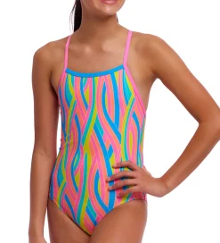 Svømning|Svømning-Funkita Badedragt - Strapped In One - UV50+ - Swirly Straws