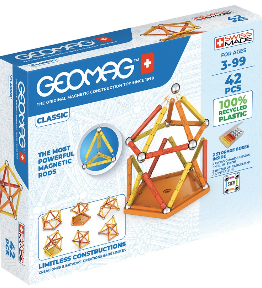 Magnetlegetøj-Geomag Magnetsæt - Classic Recycled - 42 Dele