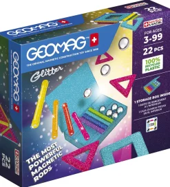 Magnetlegetøj-Geomag Magnetsæt - Glitter Panels Recycled - 22 Dele