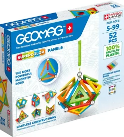 Magnetlegetøj-Geomag Magnetsæt - Supercolor Panels Recycled - 52 Dele