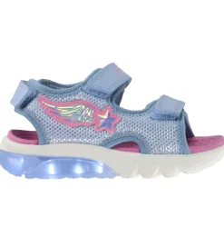 Geox Blinkesko*Sandaler m. lys - Ciberdron - Sky/Fuchsia