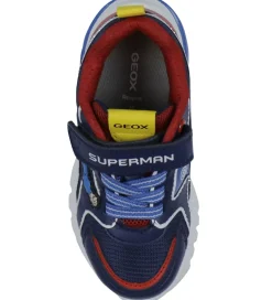 Børnesko Og Babysko-Geox Sko m. Lys - J Ciberdron - Blå/Rød m. Superman