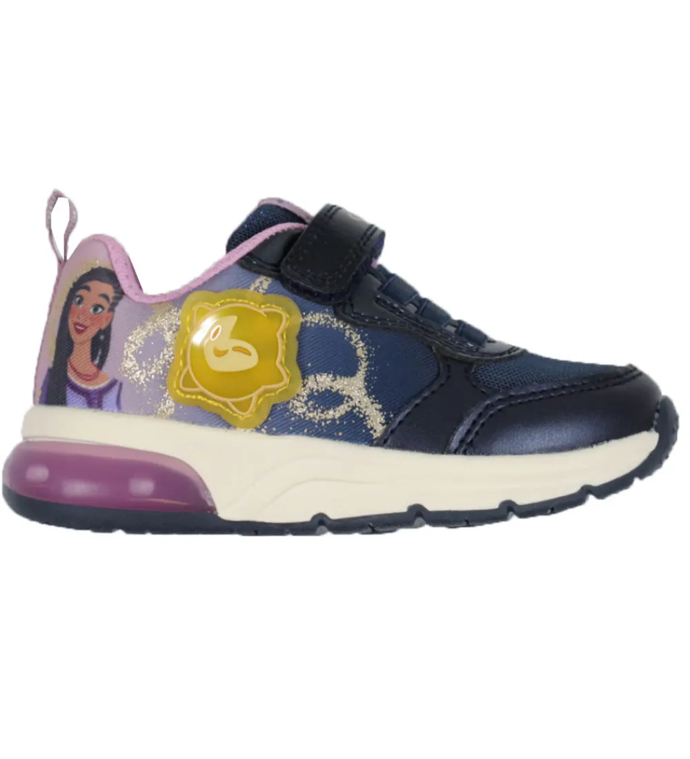 Geox Blinkesko*Sko m. Lys - Spaceclub - Ønsket - Navy/Lavender