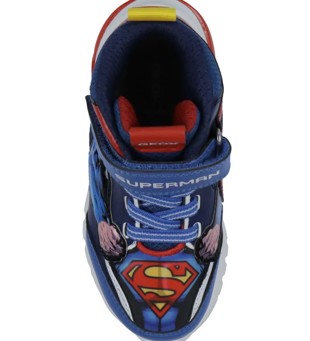 Støvler-Geox Støvler m. Lys - J Ciberdron - Blå/Rød m. Superman