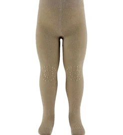 Strømpebukser-GoBabyGo Kravlestrømpebukser - Bambus - Champagne Beige m. Glimm