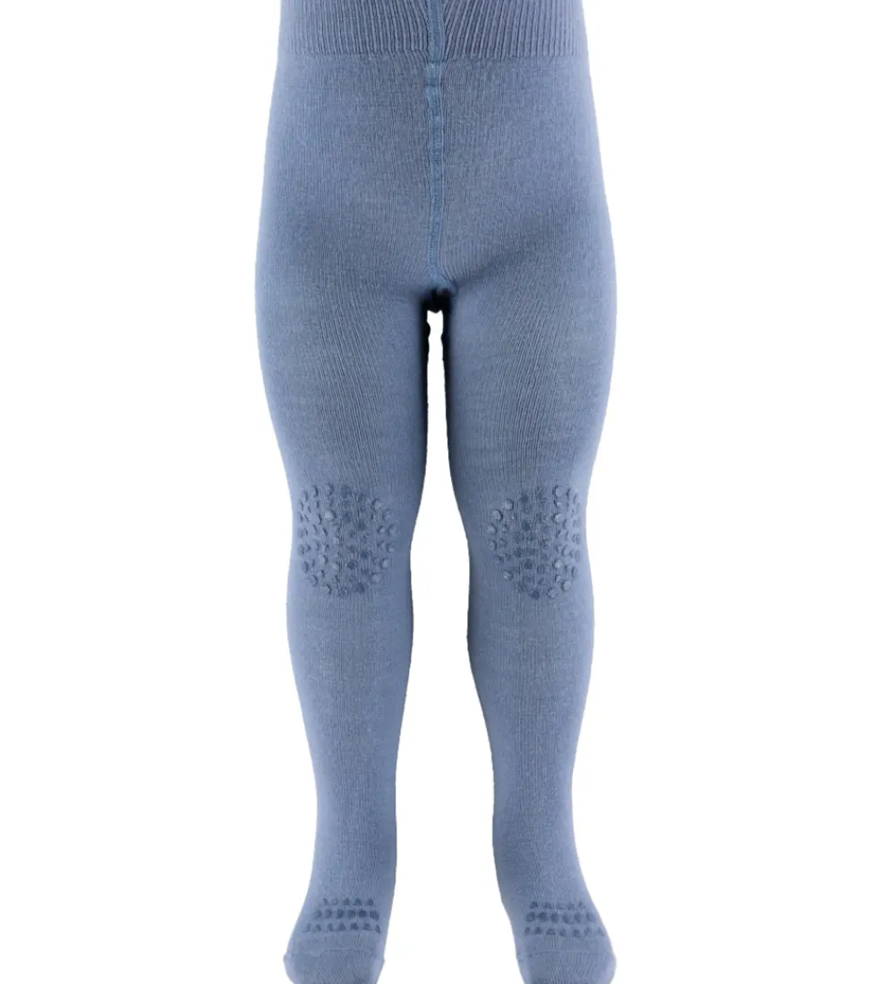 GoBabyGo Strømpebukser*Kravlestrømpebukser - Noos - Uld - Stone Blue