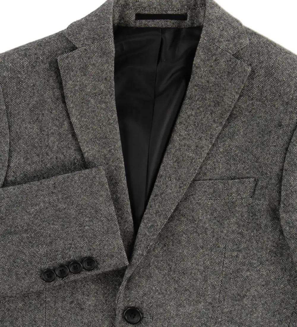 Jakkesæt Og Blazers-Grunt Blazer - Uld/Polyester - Salt & Pepper