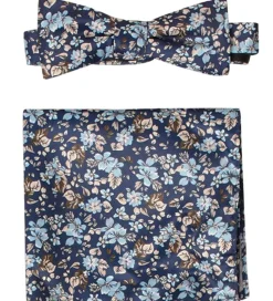 Slips Og Butterfly|Jakkesæt Og Blazers-Grunt Butterfly m. Lommetørklæde - Our Flower - Navy Flower