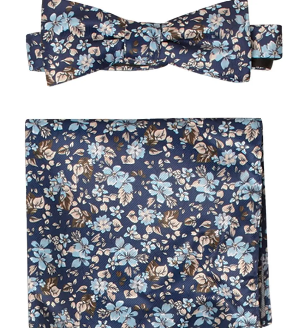 Slips Og Butterfly|Jakkesæt Og Blazers-Grunt Butterfly m. Lommetørklæde - Our Flower - Navy Flower