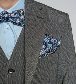 Slips Og Butterfly|Jakkesæt Og Blazers-Grunt Butterfly m. Lommetørklæde - Our Flower - Navy Flower
