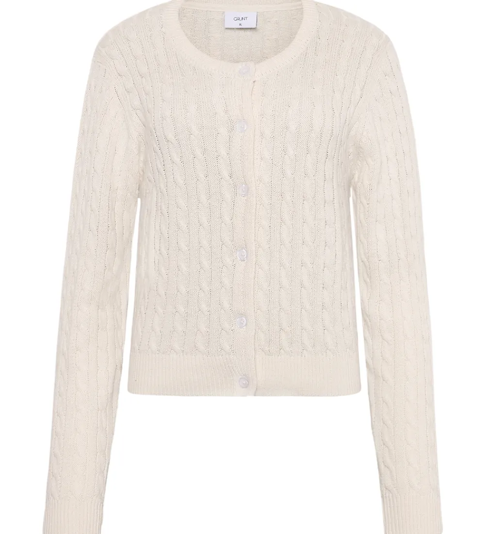 Striktrøjer-Grunt Cardigan - Strik - GrLine - Off White