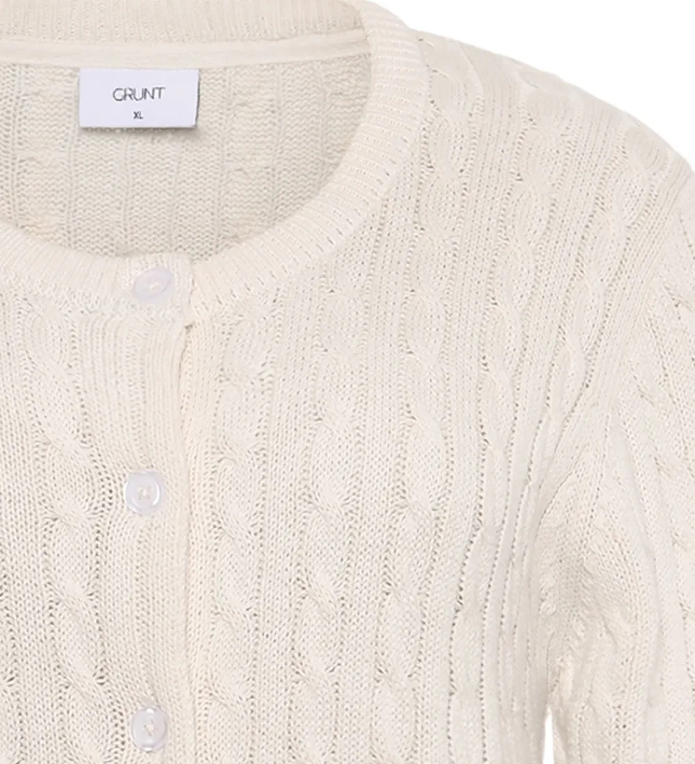 Striktrøjer-Grunt Cardigan - Strik - GrLine - Off White