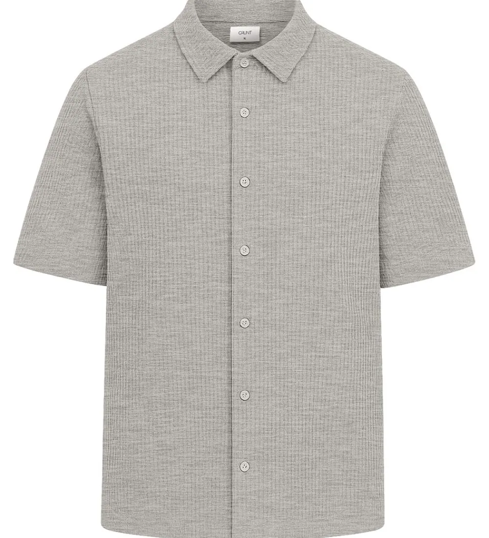 Grunt Konfirmationstøj*Skjorte - Vaflet - GRAlfred - Light Grey Melange