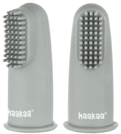 Tandbørster-Haakaa Fingertandbørster - 2-pak - Suva Grey