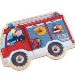 Puslespil-HABA Puslespil - 6 Brikker - Træ - Brandbil