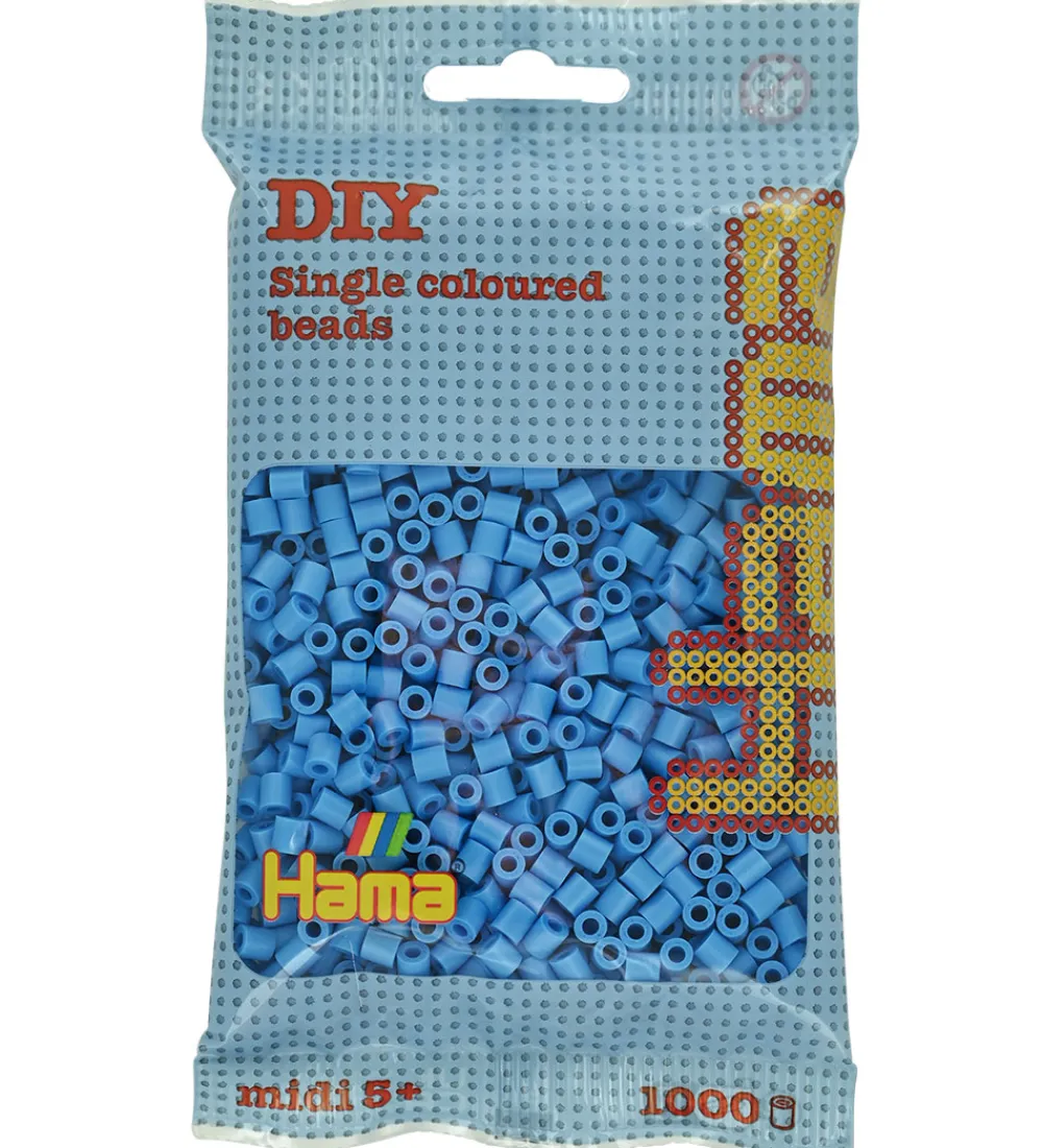 Hama Perler*Midi Perler - 1000 stk. - 119 Klar Blå