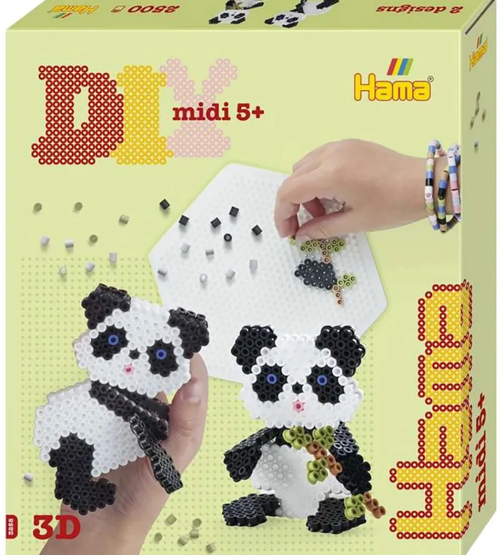 Hama Perler*Midi Perlesæt - 3D - 2500 stk - Panda