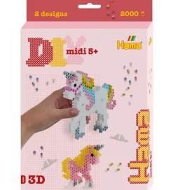Hama Perler*Midi Perlesæt - 3D - 2000 stk. - Enhjørninger