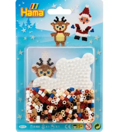 Perler|Julepynt-Hama Midi Perlesæt - Lille Jul - 450 stk - Nisse og Rensdyr
