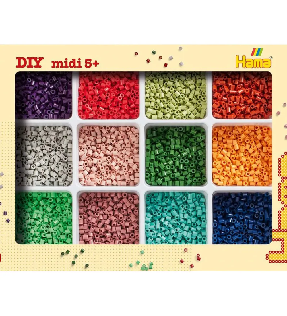 Perler-Hama Midi Perlesæt m. Opbevaring - 9600 stk.