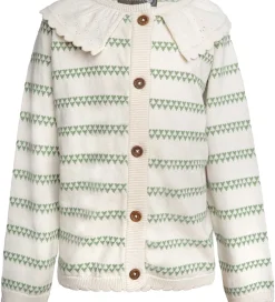 Hanevild Striktrøjer*Cardigan - Strik - Heart - Off White/Shale Green