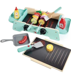 Legemad|Legekøkken Og Legemøbel-Hape Legemad m. Lyd/Lys - Træ - Sizzling Griddle & Grill BBQ