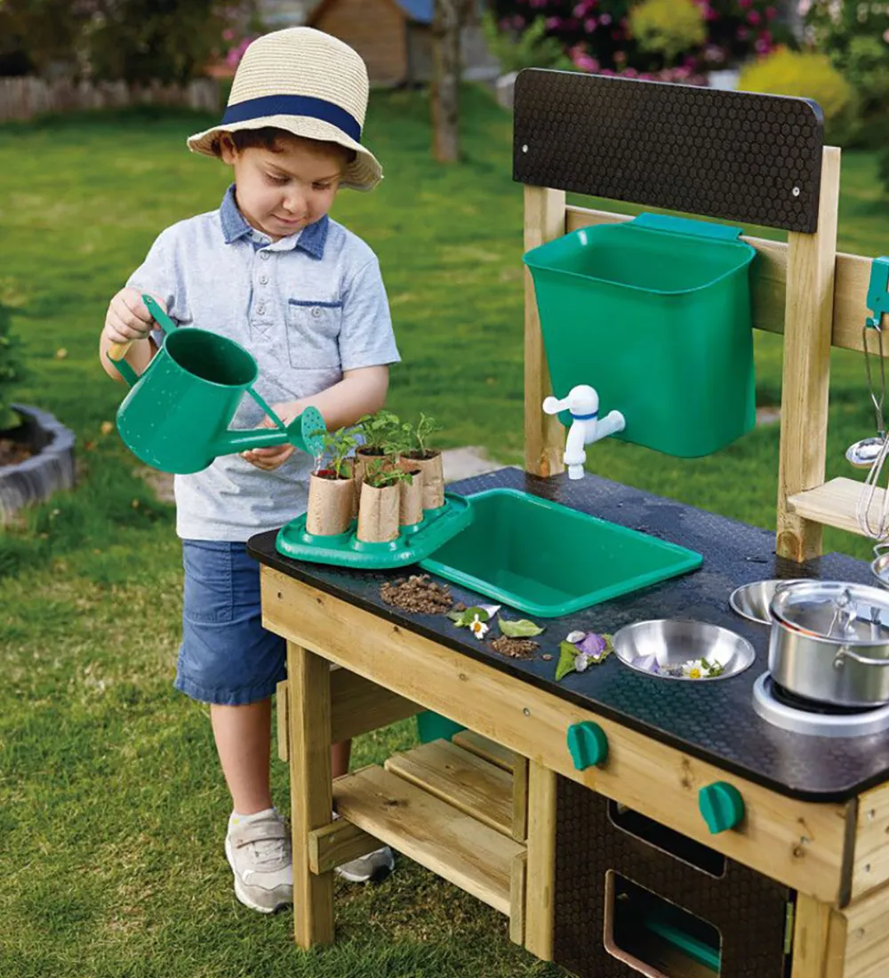 Hape Legekøkken Og Legemøbel*Udekøkken m. Tilbehør - Nature Fun