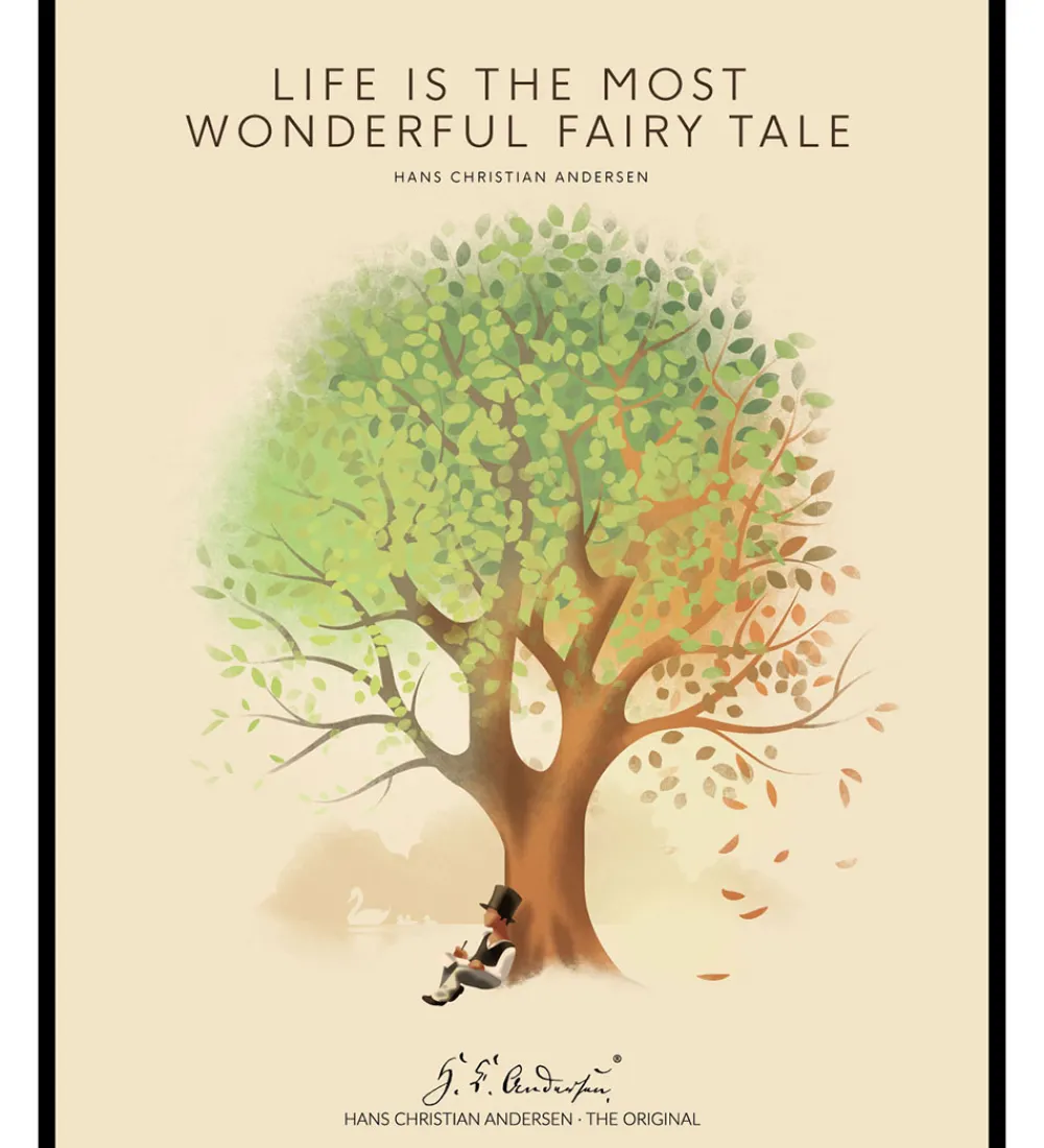 H.C. Andersen Plakater Og Billeder*Plakat i Ramme - Life is - 40x50cm - Gul