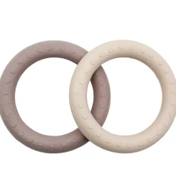 Hevea Bideringe|Babylegetøj*Bideringe - 2-pak - Sand & Tan Beige