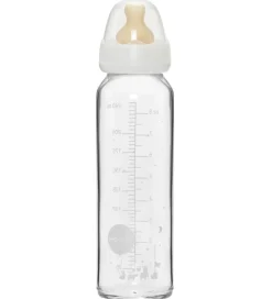 Sutteflasker-Hevea Sutteflaske - 240 ml - Glas/Naturgummi - Hvid
