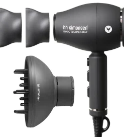 Hårstyling|Hårtørrere-HH Simonsen Hårtørrer - XS Dryer inkl. Softstyler - Sort