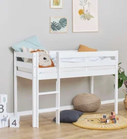Senge-Hoppekids Seng - Halvhøj - ECO Comfort - 166x76x114 cm - Hvid