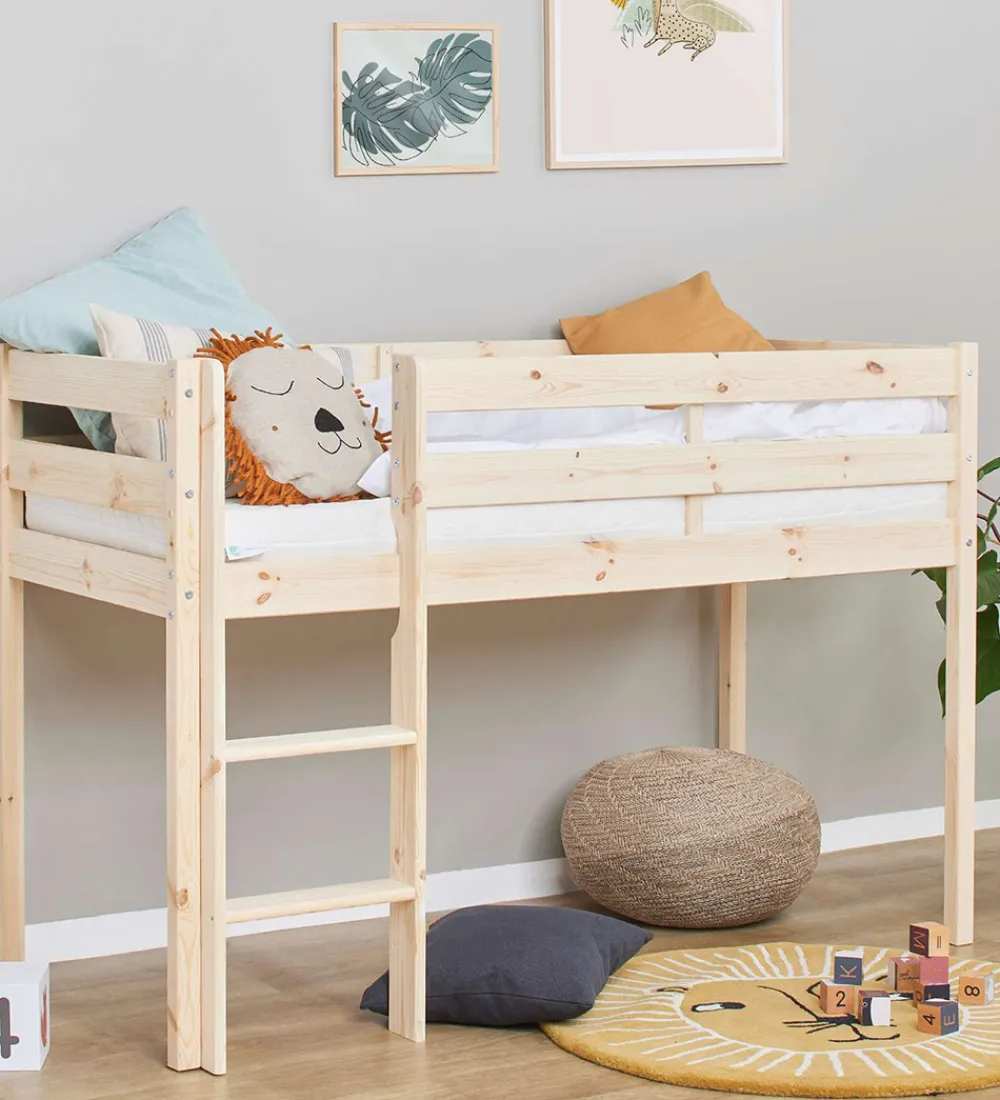 Hoppekids Senge*Seng - Halvhøj - ECO Comfort - 166x76x114 cm - Natural
