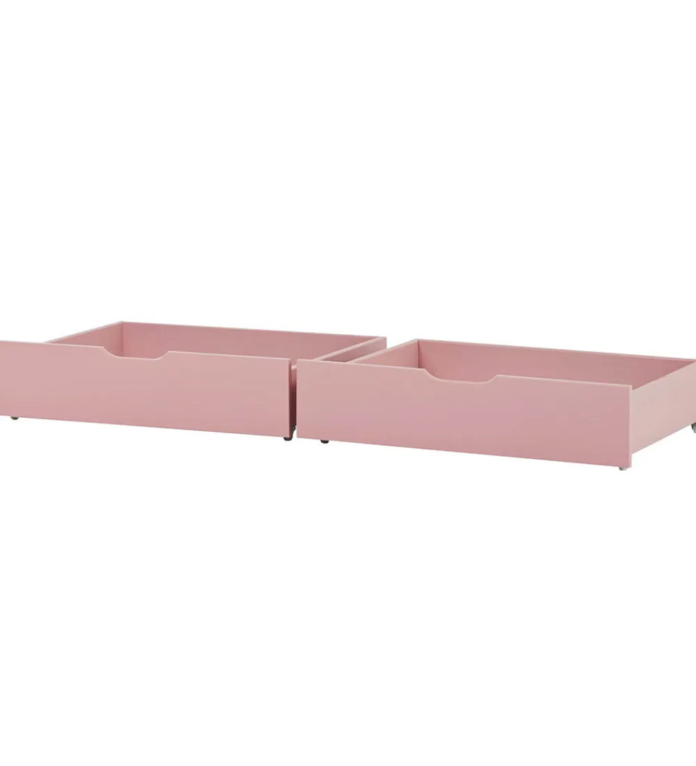 Hoppekids Skuffer*Skuffer m. Hjul - 2 stk. - 70x160 cm - Pale Rose
