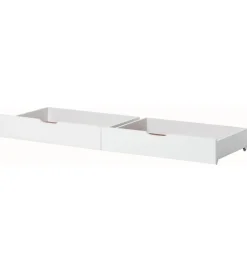 Hoppekids Skuffer|Senge*Skuffer m. Hjul - 2 stk. - 70x160 cm - Hvid