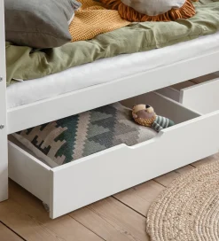 Hoppekids Skuffer|Senge*Skuffer m. Hjul - 2 stk. - 70x160 cm - Hvid