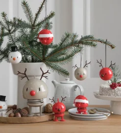 Julekugler-Hoptimist Julekugler - Snowman - 2 stk - Ø:5 cm - Hvid